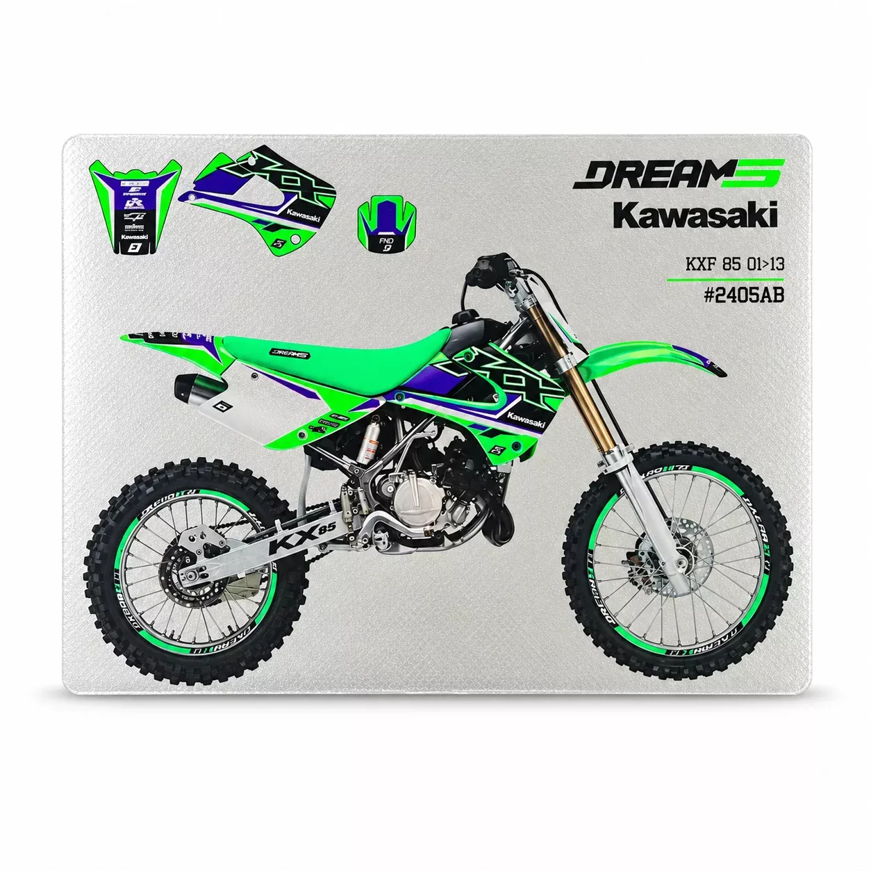 01-13 KX85 DREAM 5 CHROME EFX GRAPHICS, BLACKBIRD 2405ABCRO