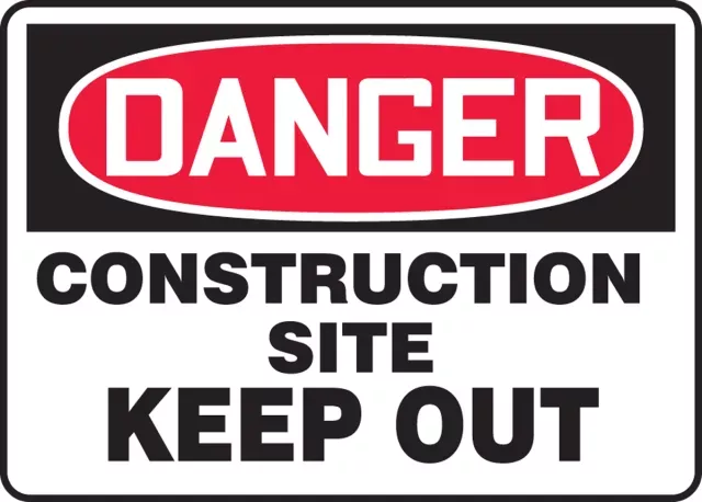 Accuform MCRT125VA OSHA Danger Safety Sign: Construction Site - Keep Out