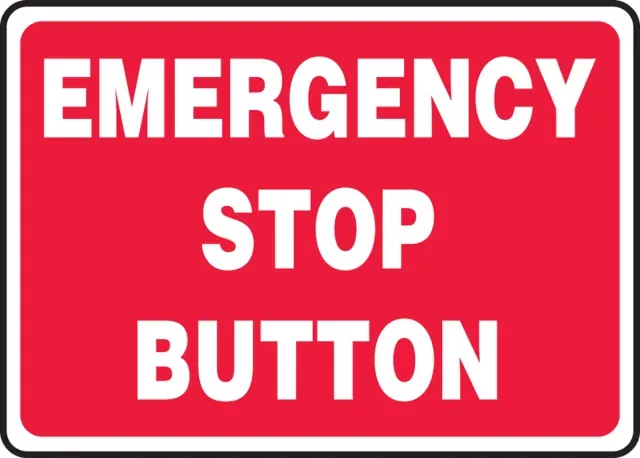 Accuform MEQG500VS Safety Sign - Emergency Stop Button