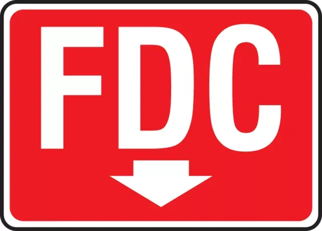 Accuform MEXG545XP Safety Sign: FDC (Down Arrow)