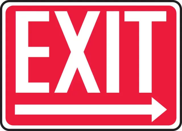 Accuform MEXT448XP Safety Sign: Exit (right)
