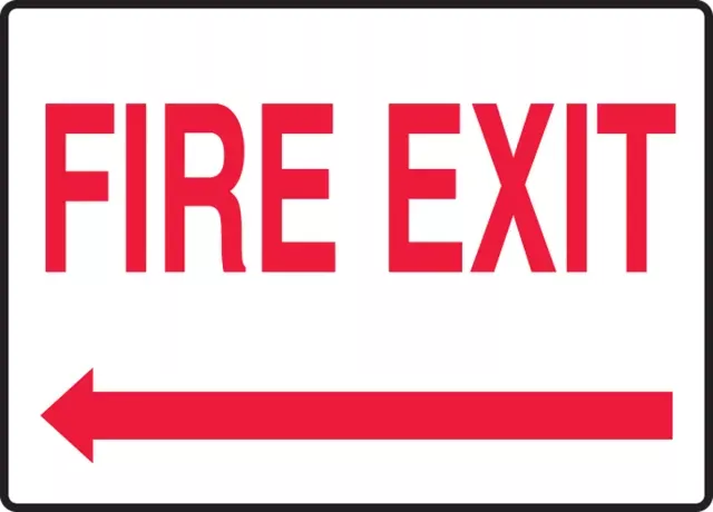 Accuform MEXT592XP Safety Sign: Fire Exit (Left Arrow)