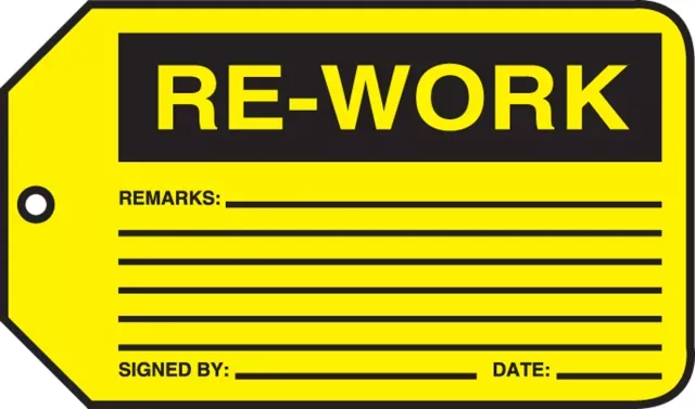 Accuform MMT306PTM Safety Tag: Re-Work
