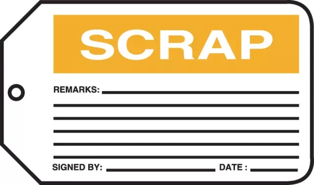 Accuform MMT308PTM Safety Tag: Scrap