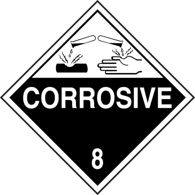 Accuform MPL801CT50 DOT Hazard Class 8 Placards: Corrosive