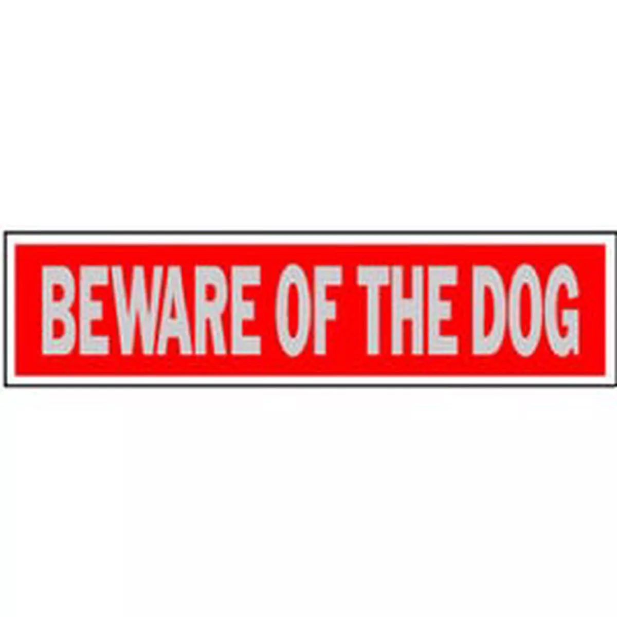 "Beware Of Dog" Sign, Red Aluminum, 2 x 8-In.