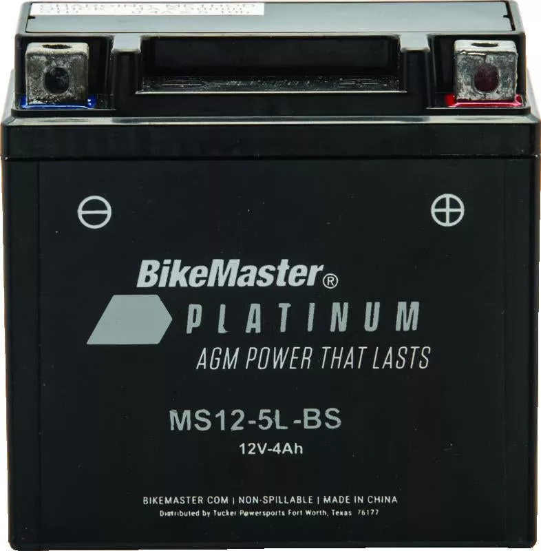 BikeMaster AGM Battery - MS12-5L-BS - A&D Discount Performance