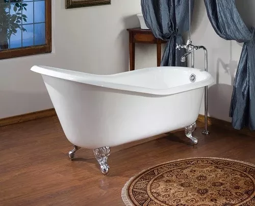 Cheviot - Slipper Cast Iron Bathtub, 61 Inch