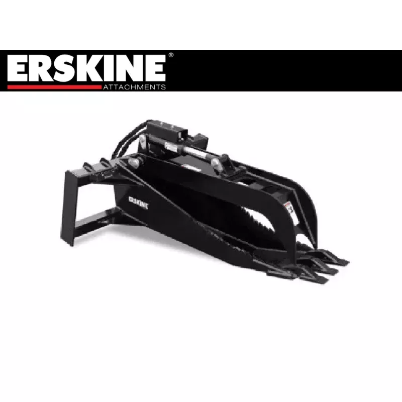 Erskine stump bucket grapple for skid steer loader