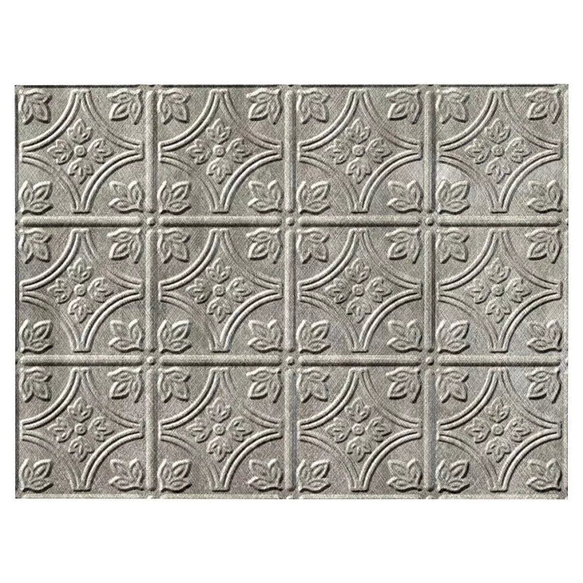 Fasade D6021 Backsplash Panel, 24 in L, 18 in W, Thermoplastic, Silver (Pack of 5)