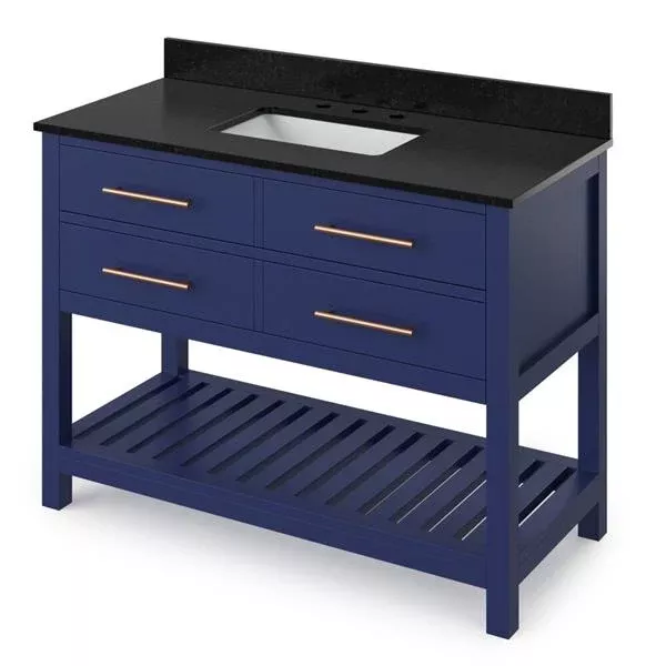 Jeffrey Alexander - 48 Inch Wavecrest Vanity with Vanity Top and under