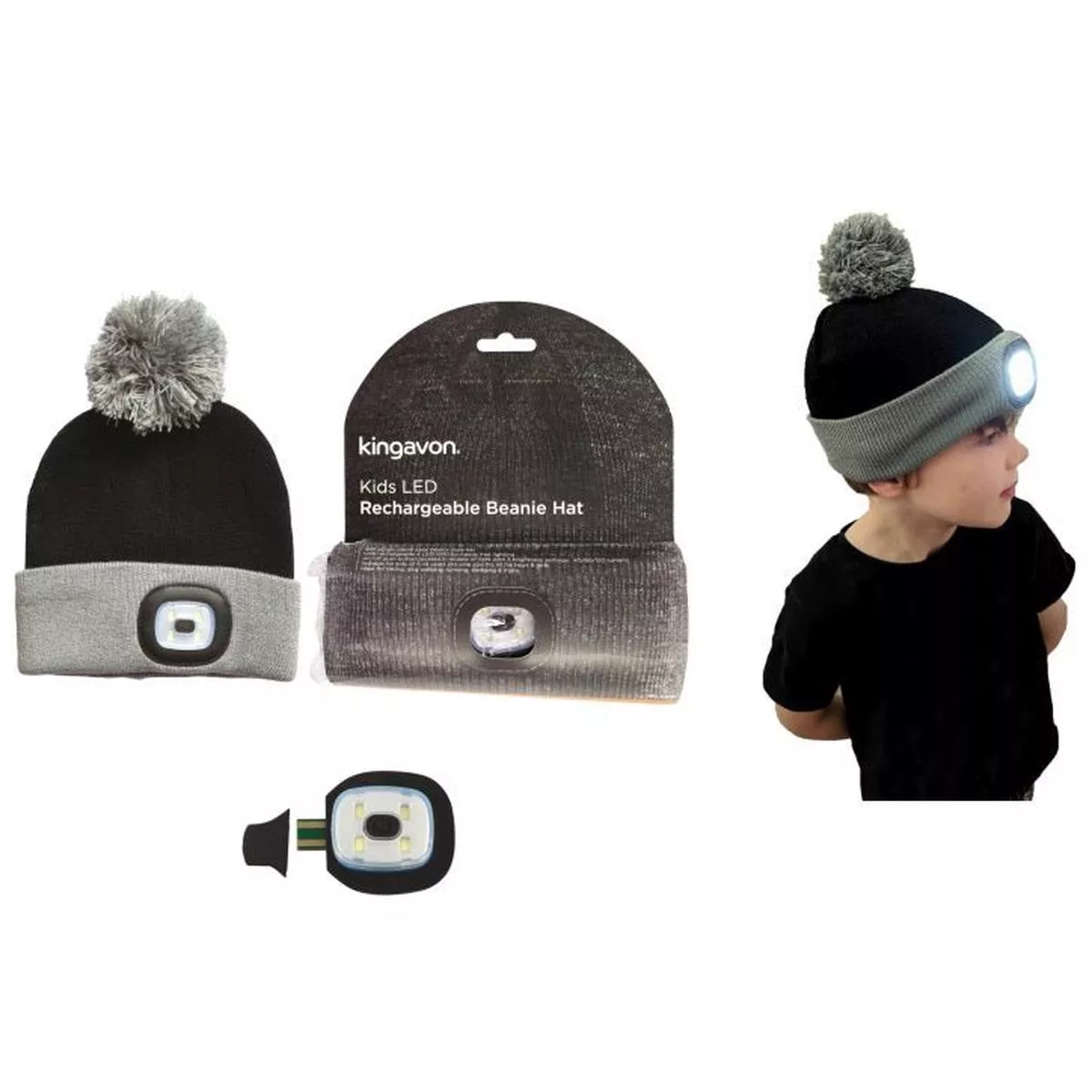 Kingavon Kids Rechargeable LED Beanie Hat