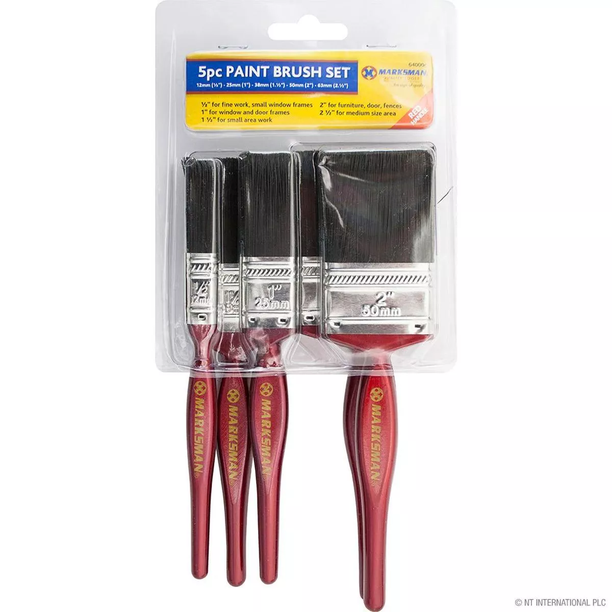 Marksman 5pc Paint Brush Cherry Red