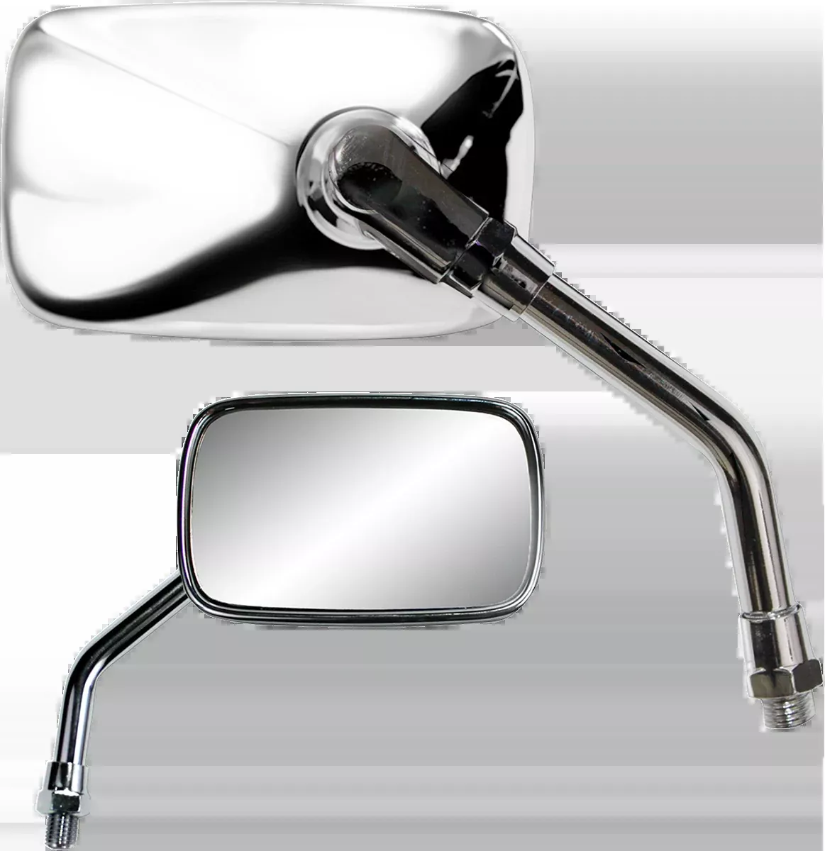Parts unlimited Mini Rectangular Mirror - Chrome - 17055