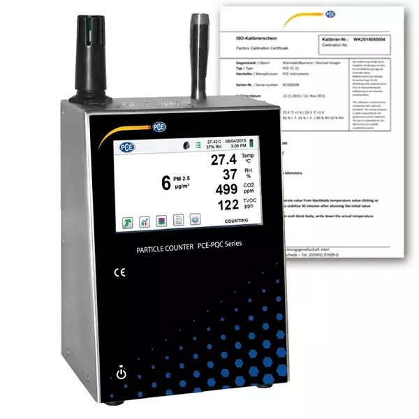 PCE Instruments PCE-PQC 20US Particle Counter, 0.3 to 25 um