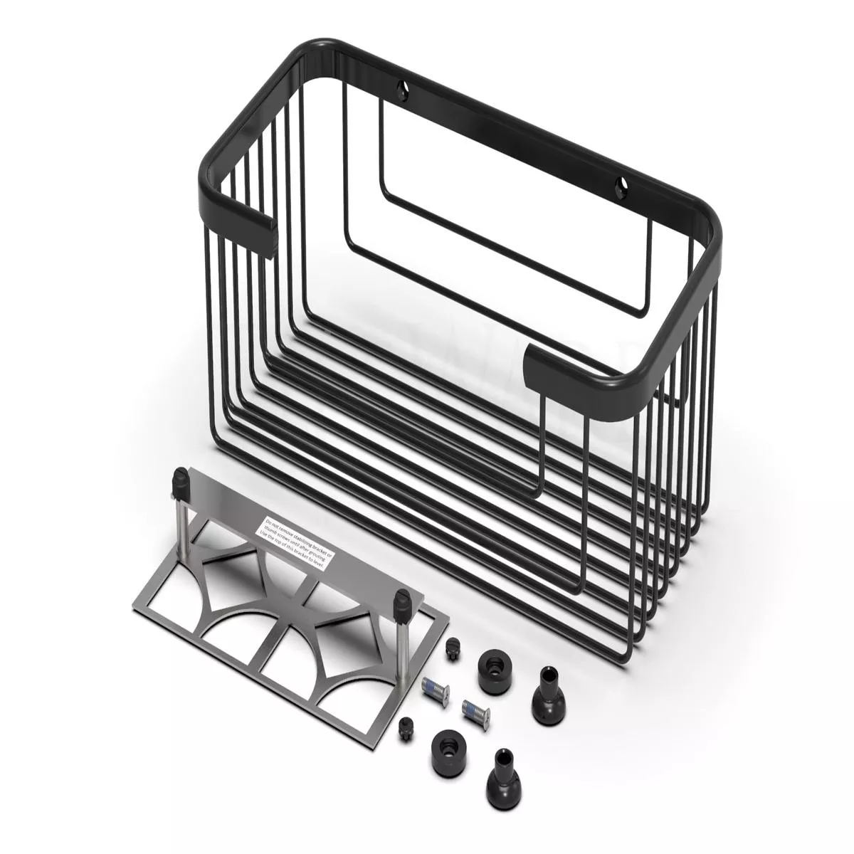 TileWare - Panier de douche extra profond Promessa Series noir mat ||T100-060-BLK