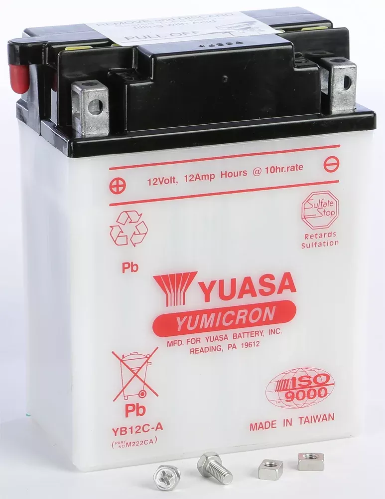 Yuasa Battery Yb12c-A Conventional - 49-1857 - A&D Discount Performance